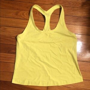 Lululemon Yellow Racerback thick stretch Tank Top medium see measurements nice!